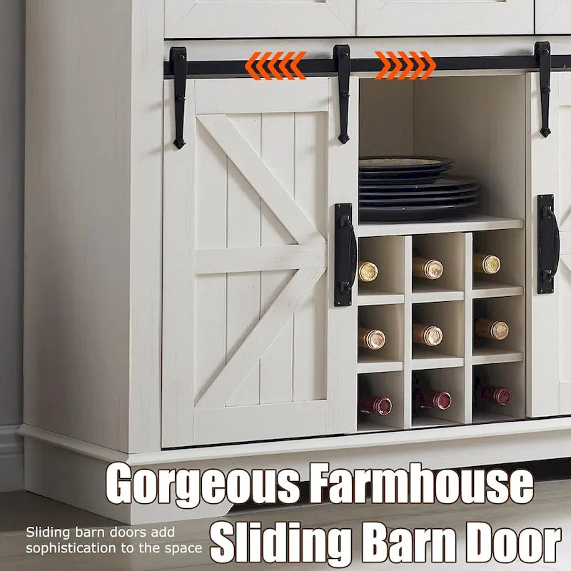 Meuble bar de ferme, buffet de cuisine, table d'appoint pour coin café - Non applicable