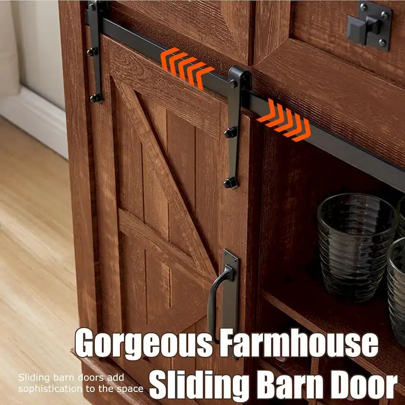 Meuble bar de ferme, buffet de cuisine, table d'appoint pour coin café - Non applicable