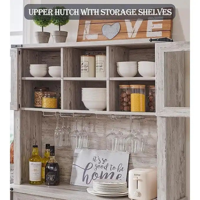 Meuble bar de ferme, buffet de cuisine, table d'appoint pour coin café - Non applicable