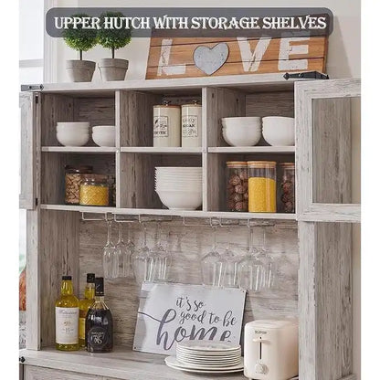 Meuble bar de ferme, buffet de cuisine, table d'appoint pour coin café - Non applicable