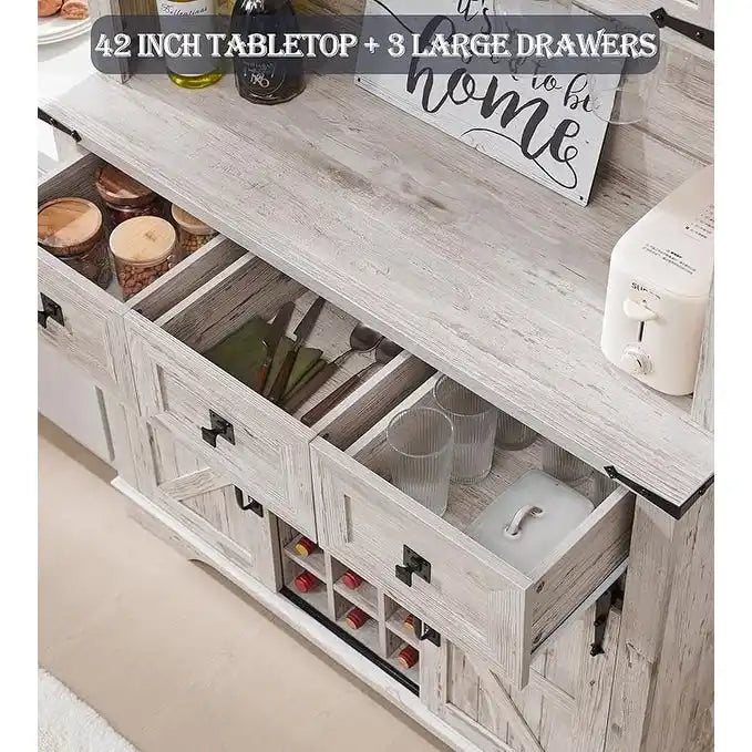 Meuble bar de ferme, buffet de cuisine, table d'appoint pour coin café - Non applicable