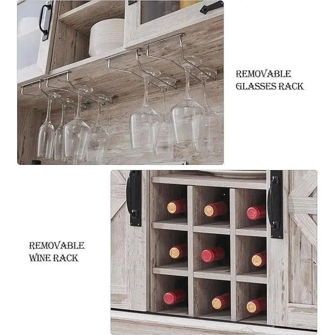 Meuble bar de ferme, buffet de cuisine, table d'appoint pour coin café - Non applicable