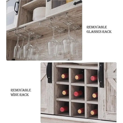 Meuble bar de ferme, buffet de cuisine, table d'appoint pour coin café - Non applicable