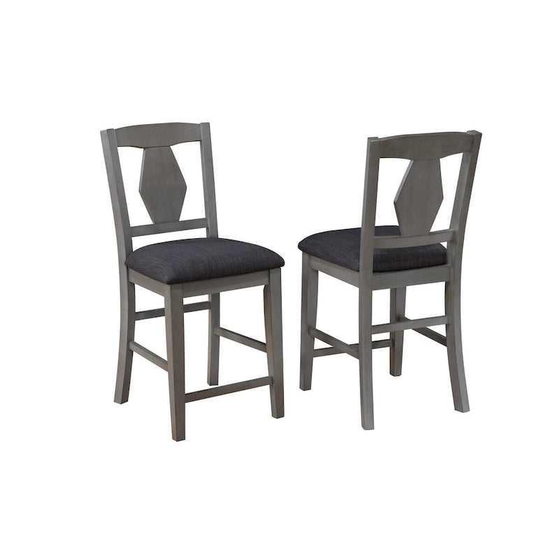 Ensemble de salle à manger de style pub gris Tuscan Hills 7 pièces avec rangement