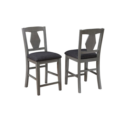 Ensemble de salle à manger de style pub gris Tuscan Hills 7 pièces avec rangement