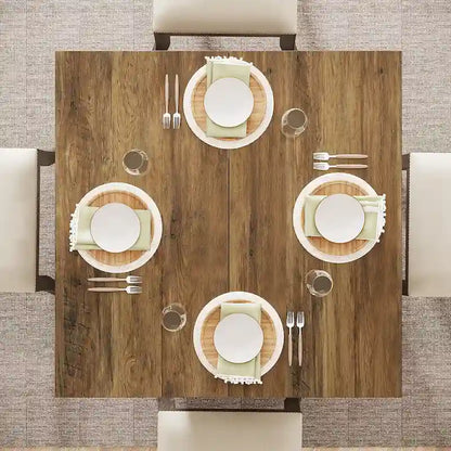 Table de salle à manger carrée de 80 cm (31,5 pouces), table de cuisine en bois, petite table à manger, table de salle à manger de style campagnard