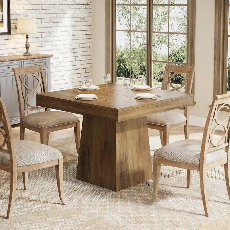 Table de salle à manger carrée de 80 cm (31,5 pouces), table de cuisine en bois, petite table à manger, table de salle à manger de style campagnard