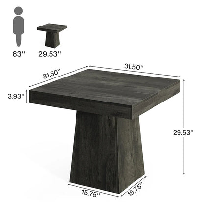 Table de salle à manger carrée de 80 cm (31,5 pouces), table de cuisine en bois, petite table à manger, table de salle à manger de style campagnard