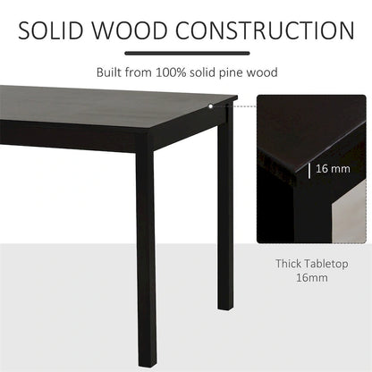 Ensemble de salle à manger en bois 5 pièces avec table et chaises de cuisine