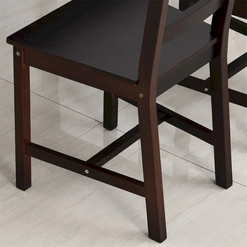 Ensemble de salle à manger en bois 5 pièces avec table et chaises de cuisine