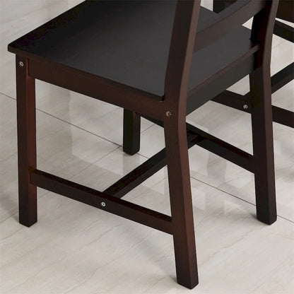 Ensemble de salle à manger en bois 5 pièces avec table et chaises de cuisine