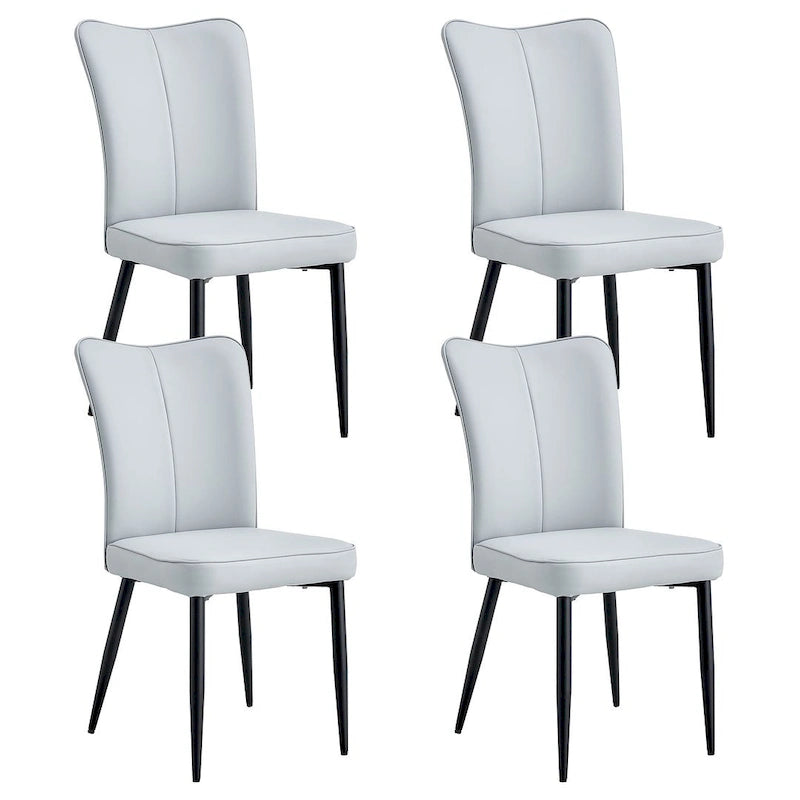 Ensemble de 4 chaises de salle à manger minimalistes modernes en cuir PU