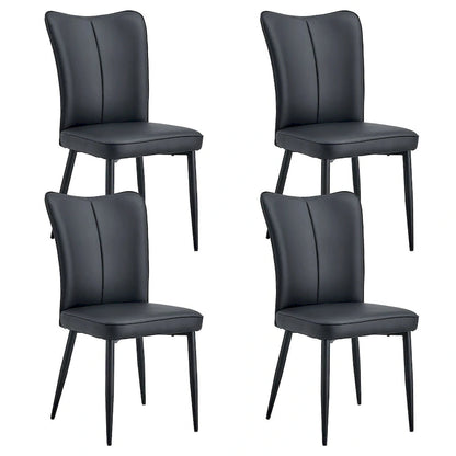 Ensemble de 4 chaises de salle à manger minimalistes modernes en cuir PU