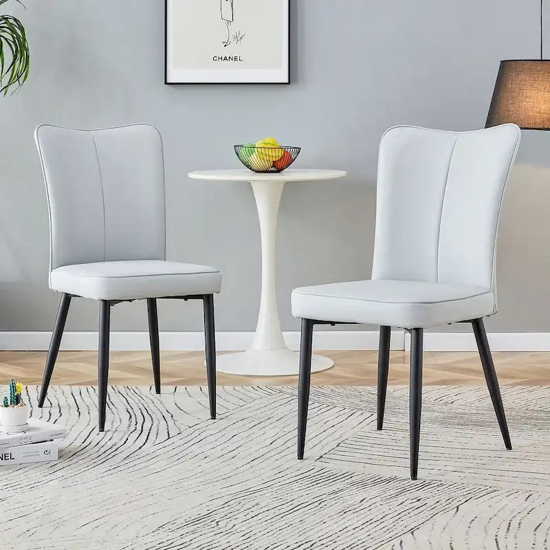 Ensemble de 4 chaises de salle à manger minimalistes modernes en cuir PU