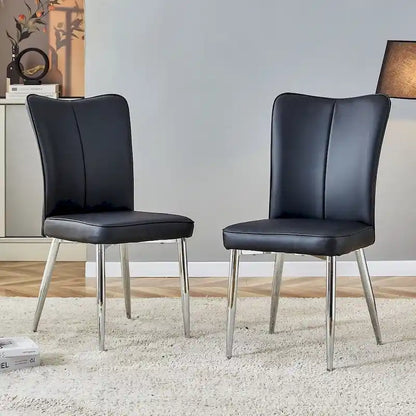 Ensemble de 4 chaises de salle à manger minimalistes modernes en cuir PU