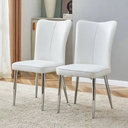 Ensemble de 4 chaises de salle à manger minimalistes modernes en cuir PU