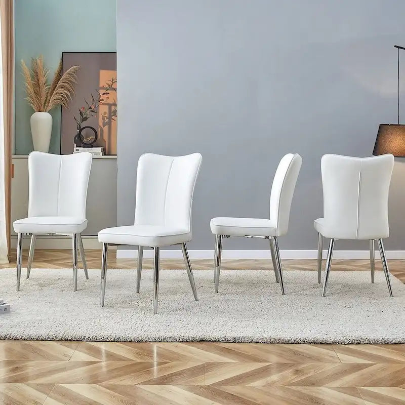 Ensemble de 4 chaises de salle à manger minimalistes modernes en cuir PU