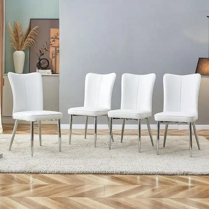 Ensemble de 4 chaises de salle à manger minimalistes modernes en cuir PU