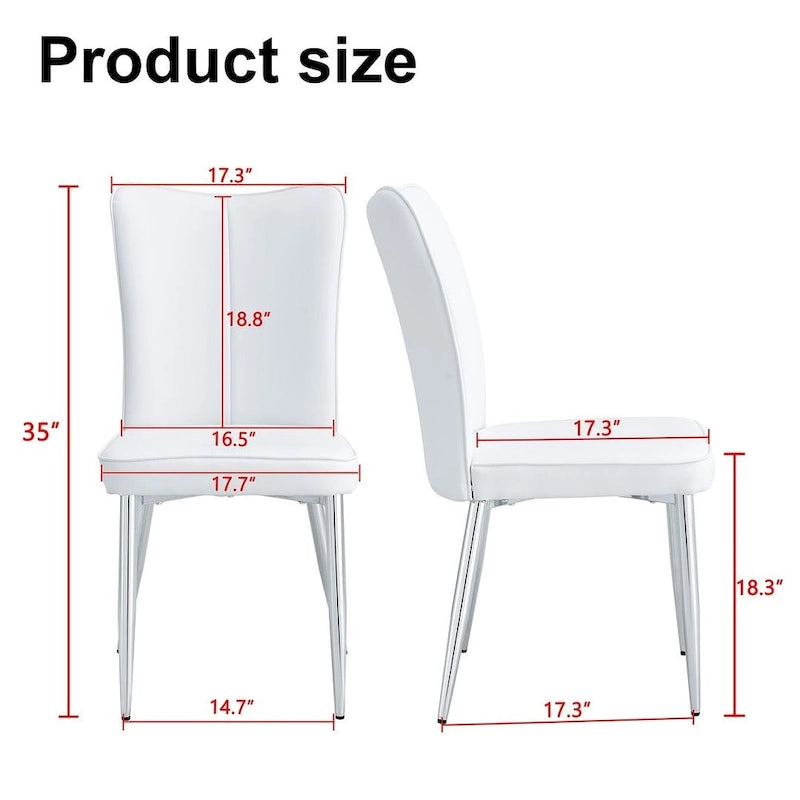 Ensemble de 4 chaises de salle à manger minimalistes modernes en cuir PU