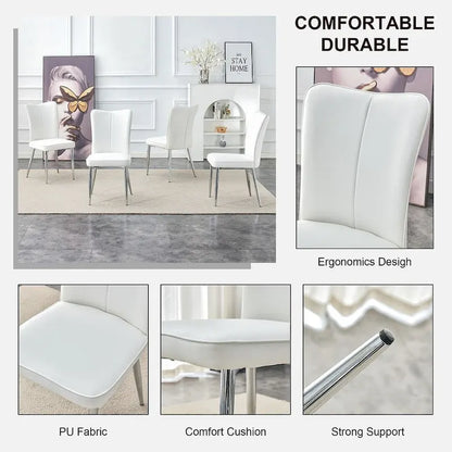 Ensemble de 4 chaises de salle à manger minimalistes modernes en cuir PU