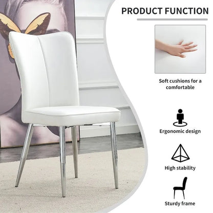 Ensemble de 4 chaises de salle à manger minimalistes modernes en cuir PU