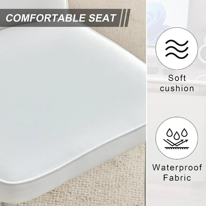 Ensemble de 4 chaises de salle à manger minimalistes modernes en cuir PU