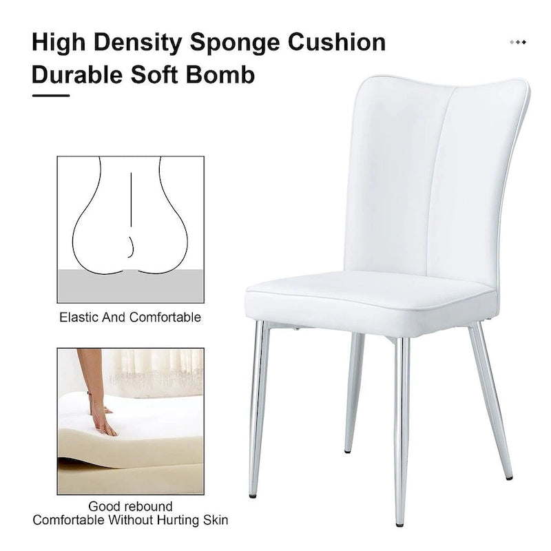 Ensemble de 4 chaises de salle à manger minimalistes modernes en cuir PU