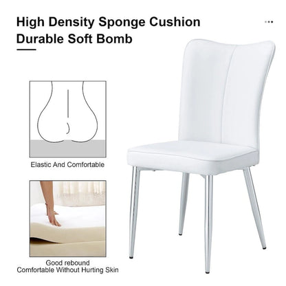 Ensemble de 4 chaises de salle à manger minimalistes modernes en cuir PU