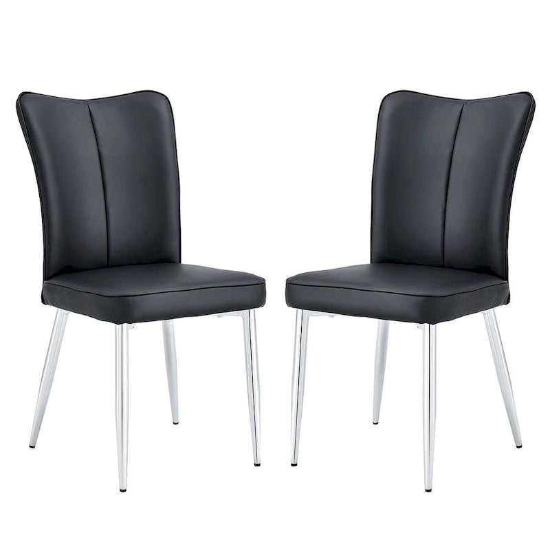 Ensemble de 4 chaises de salle à manger minimalistes modernes en cuir PU