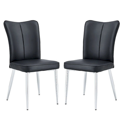 Ensemble de 4 chaises de salle à manger minimalistes modernes en cuir PU