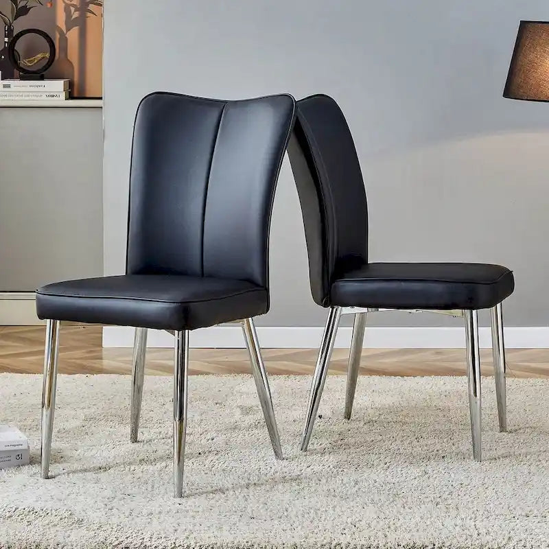 Ensemble de 4 chaises de salle à manger minimalistes modernes en cuir PU