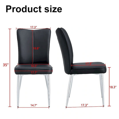 Ensemble de 4 chaises de salle à manger minimalistes modernes en cuir PU