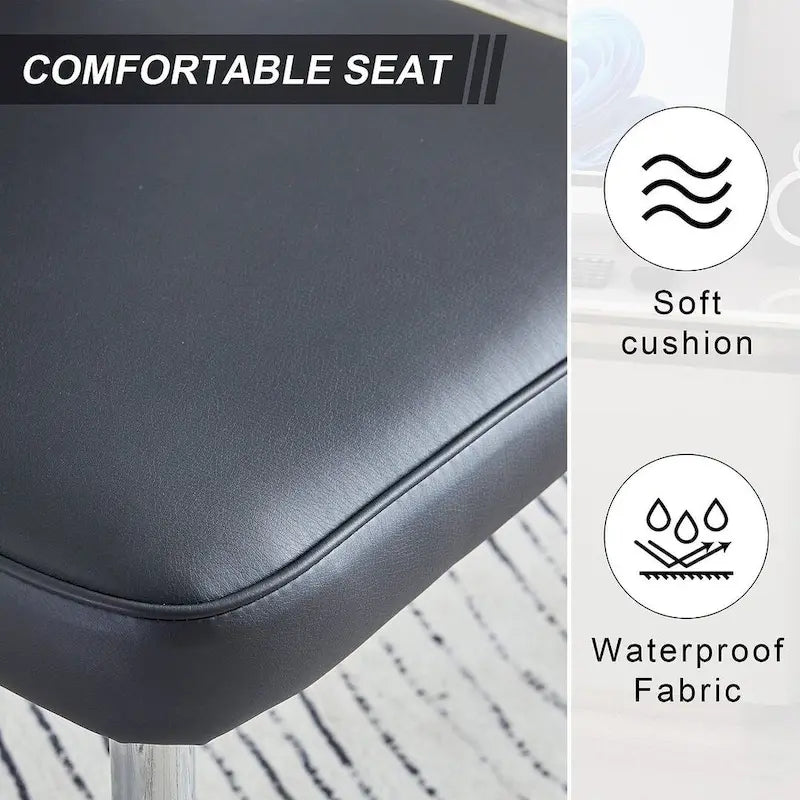Ensemble de 4 chaises de salle à manger minimalistes modernes en cuir PU