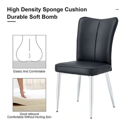 Ensemble de 4 chaises de salle à manger minimalistes modernes en cuir PU