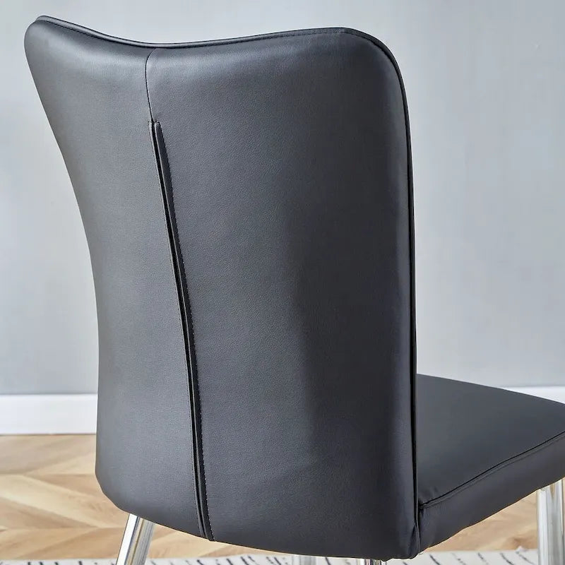 Ensemble de 4 chaises de salle à manger minimalistes modernes en cuir PU