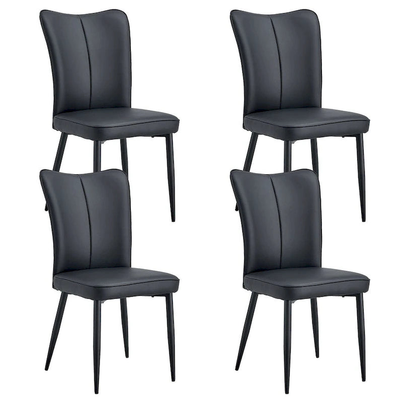 Ensemble de 4 chaises de salle à manger minimalistes modernes en cuir PU
