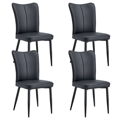 Ensemble de 4 chaises de salle à manger minimalistes modernes en cuir PU