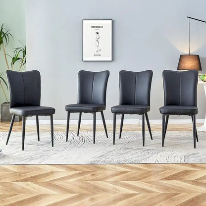 Ensemble de 4 chaises de salle à manger minimalistes modernes en cuir PU