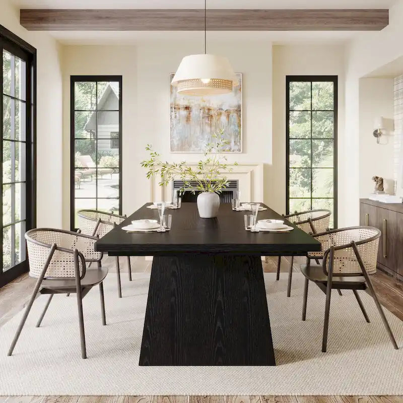 Table de cuisine/salle à manger de style campagnard en bois de 160 cm (63 pouces) pour 4 à 6 personnes