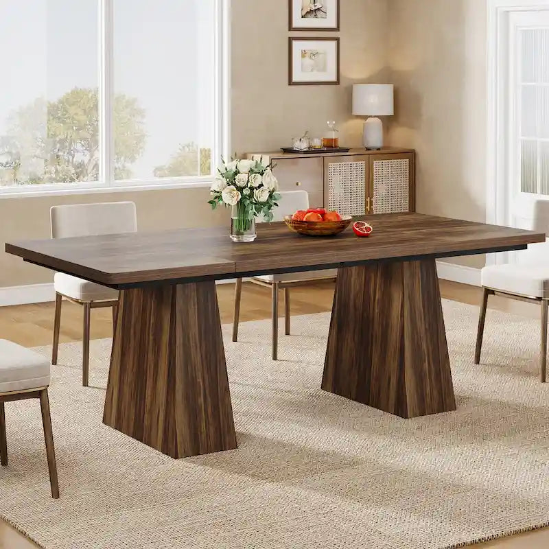 Table de cuisine/salle à manger de style campagnard en bois de 160 cm (63 pouces) pour 4 à 6 personnes