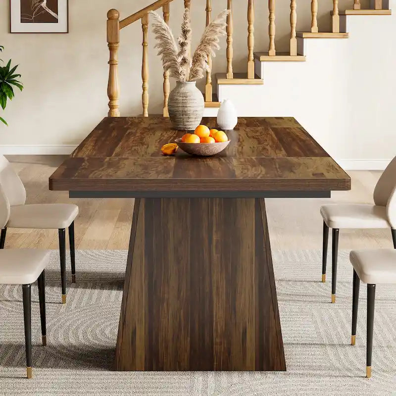 Table de cuisine/salle à manger de style campagnard en bois de 160 cm (63 pouces) pour 4 à 6 personnes