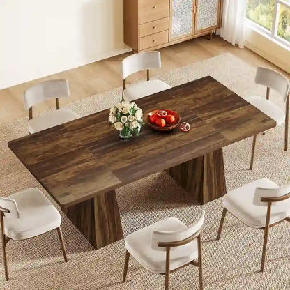 Table de cuisine/salle à manger de style campagnard en bois de 160 cm (63 pouces) pour 4 à 6 personnes