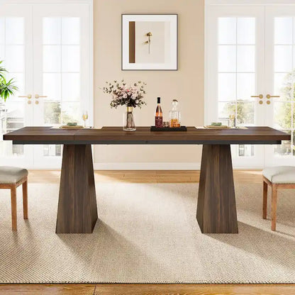 Table de cuisine/salle à manger de style campagnard en bois de 160 cm (63 pouces) pour 4 à 6 personnes