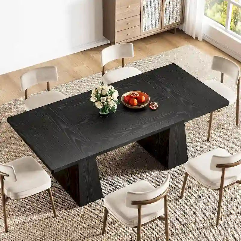 Table de cuisine/salle à manger de style campagnard en bois de 160 cm (63 pouces) pour 4 à 6 personnes