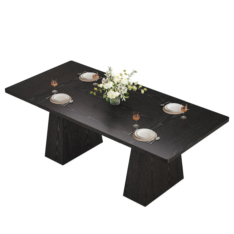 Table de cuisine/salle à manger de style campagnard en bois de 160 cm (63 pouces) pour 4 à 6 personnes