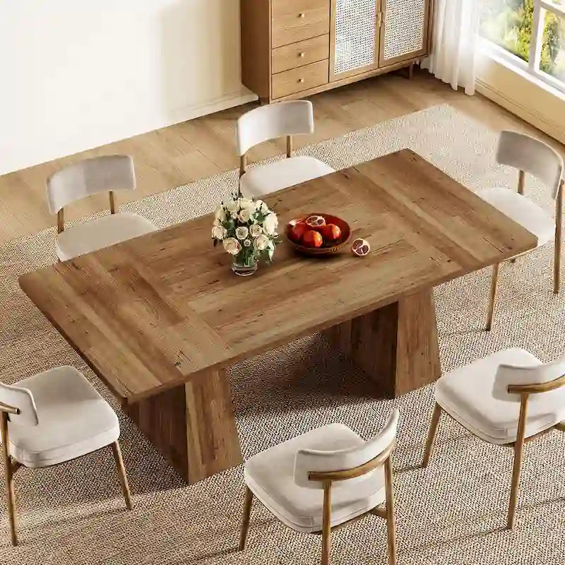 Table de cuisine/salle à manger de style campagnard en bois de 160 cm (63 pouces) pour 4 à 6 personnes