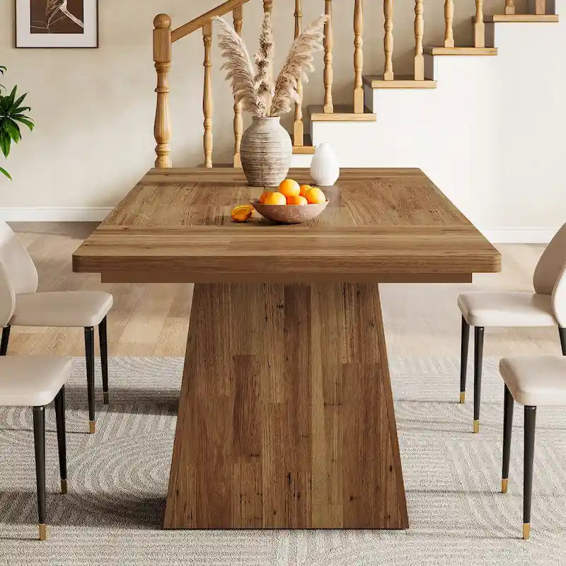 Table de cuisine/salle à manger de style campagnard en bois de 160 cm (63 pouces) pour 4 à 6 personnes