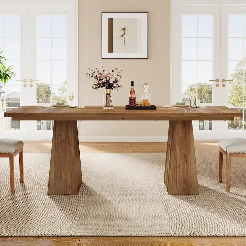 Table de cuisine/salle à manger de style campagnard en bois de 160 cm (63 pouces) pour 4 à 6 personnes