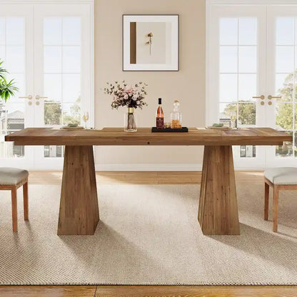 Table de cuisine/salle à manger de style campagnard en bois de 160 cm (63 pouces) pour 4 à 6 personnes