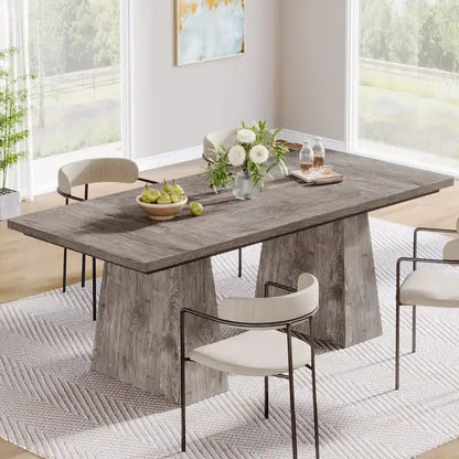 Table de cuisine/salle à manger de style campagnard en bois de 160 cm (63 pouces) pour 4 à 6 personnes